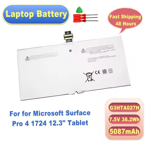 G3HTA027H G3HTA026H DYNR01 DYNRO1 7.5V 38.2Wh 5087mAh Laptop Battery for Microsoft Surface Pro 4 172