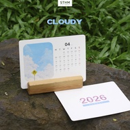 Lịch bàn đế gỗ 2026 - Tranh vẽ độc quyền - Giấy mỹ thuật 220gsm - Có lịch âm dương - STHM stationery