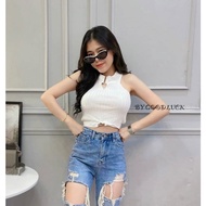 555okstore Spinnyhouse เสื้อครอปขนมิ้ง Croptop ไหมพรม ผ้าไหมพรม ฟูๆ น่ารักจนใจบางไปหมด ครอปกล้าม  รุ