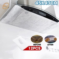 6/12Pcs Disposable Kitchen Oil Filter Paper/ Nonwoven Oilproof Cotton Filter/ Range Hood Exhaust Fan Filter