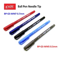 Gsoft Needle Tip Ball Pen WM5 0.5mm/ WM7 0.7mm (Blue/Black/Red) - RM8.00/Pack (10's)