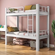 {Sg Sales}Double Decker Bed Frame Double Bed Bed High Low Profile Bed Iron Bed Upper and Lower Bed Iron Bed Iron Bed Dormitory Bunk Bed Iron Bed Height-Adjustable Bed Apartment Bed