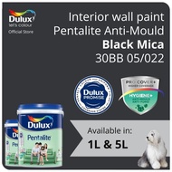 Dulux Interior Wall Paint - Black Mica (30BB 05/022) (Anti-Fungus / High Coverage) (Pentalite Anti-Mould) - 1L / 5L