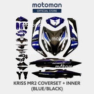 Modenas Kriss MR2 Complete Cover Set with Full PP Inner Parts MR2 110 Kaver Coverset Blue Black Biru Hitam Full Body Set