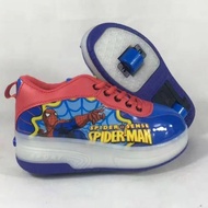 Spider Man Wheels SHOES Sports Shoes LED Light Spider Man SPORT Shoes Kasut Roda