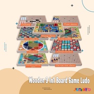 Wooden Board 9 in 1 Game /Ludo /Cature / Stairs /Family Game