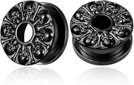 1 Pair New Diablo gauges Ear Plugs Tunnels Hypoallergenic Stainless Steel Ear Gauges 00G 8mm-25mm (0