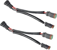 TOPKU H11 H9 H8 Male to DT DTP DT06-2S 2 Pin 1 Female 2 Way Splitter Wire Bulb Socket Waterproof Hea