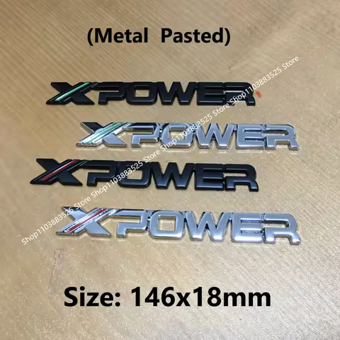 146x18mm Pasted Metal X Power Stickers For MG MG4 MG5 MG6 MG7 Cyberster ZS ES5 HS ONE GT GS MG3 EZS 
