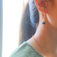 不對稱撞色天然石耳環 可改耳夾 碧玉 黃玉 藍磷灰 紅瑪瑙 珍珠