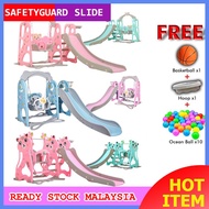 HOBBY TREE 3 IN 1 Swing , Slide And Basketball Hook Indoor / Outdoor Mini Playground With Safety Gua