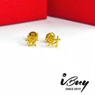 IBUY 916 Gold HUAT CHAI Earrings 0.93G 22K (916)