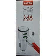 LDNIO Car USB Charger Dual USB Charger + Cable