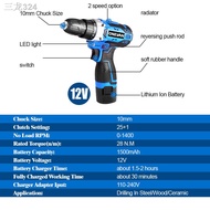✤12V 16V 21V Electric Screwdriver Cordless Electric Drill Rechargeable 2PCS Lithium Battery Power Tools Sata Electric Sc