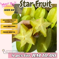 [ReadyStock] Malaysia Star Fruit (4pcs) | Juicy & Cheap & Sweet | Fresh Deliver | Long Shelf Life
