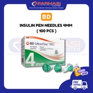 BD INSULIN PEN NEEDLES 4MM 100'S