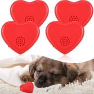 Wettarn 4 Pcs Heartbeat Replacement Puppy Soother Heartbeat Simulator for Dogs Pets Red Simulator To