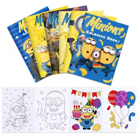 Minions movie anime merchandise cartoon cute DIY coloring drawing book kawaii student stationery doo
