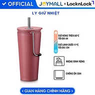 Bình giữ nhiệt Lock&Lock Bucket Tumbler Nắp đậy có ống hút - Màu hồng LHC4268DPIK 540ml - Hàng chính