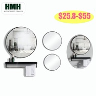 HMH Mirror Nordic Bathroom Toilet Round Mirror Aluminum Frame