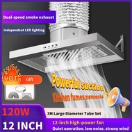 Wall mounted kitchen range hood Smoke collecting kitchen exhaust fan Kitchen ventilation fan with LE