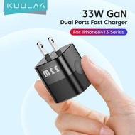 KUULAA USB C Charger ที่ชาร์จ 20W 33W GaN Type C PD Fast Charging For iPhone 14 13 12 11 Max Pro XS 