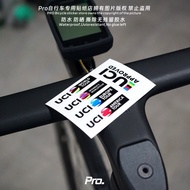{New} Pro Cycling Bike Sticker UCI World Bicycle League Logo Decorative Sticker Cross Beam Handlebar