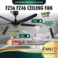 FANZO Fan FANZO FZ56 FZ42 5 Blades 24 Speed DC Motor With Remote Control Ceiling Fan Kipas Siling