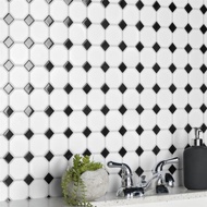 Mosaic Keramik Dinding Dapur Hitam Putih Eleganza BJ5609