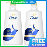 Dove(โดฟ) | โดฟ แชมพูสตรีเข้มข้น ขนาดใหญ่ 680 มล. 2 ขวด ด้วยโปรตีนบำรุงหนังศีรษะ