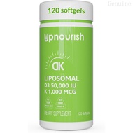 UpNourish Liposomal itamin D3 50000 IU (itamina D3 de 50000) with 1000 mcg itamin K, High Dose itami