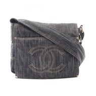 【二手】香奈兒 (Chanel) CHANEL 閃亮牛仔布肩背包 A31987 靛藍色牛仔布可可標誌閃亮單背包 女士二手 A