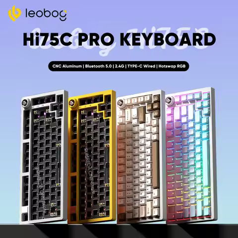 LEOBOG Hi75 Hi75C 81 Keys Hot Swap Mechanical Keyboard Kit Barebone Keyboard RGB Backlit Gasket-moun