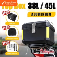 ADV Motorcycle Tail Box 38L/45L_Waterproof Aluminium Tanker Storage + Backrest Cushion Heavy-Duty | 
