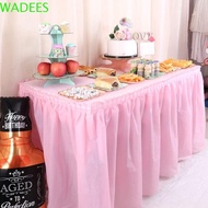 WADEES Table Skirt Set, Environmentally Friendly Rectangular Disposable Tablecloth, Lightweight Waterproof Oilproof Solid Color Buffet Tables