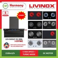 【𝐏𝐖𝐏 𝐇𝐨𝐛 / 𝐈𝐧𝐬𝐭𝐚𝐥𝐥】LIVINOX (i-Sync) LCH-DARLEY DC-90BL L Shape Cooker Hood DC Motor 2100 m³/h