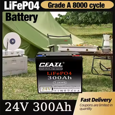 32700 Lithium Battery, 24V 500Ah LiFePO4 Built-in 200A BMS, Rechargeable Battery, for RV/Camper, Sol