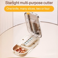 [Split Pills Into Quarters/Portable Travel Case] Pill Cutter Splitter Quarter Tablet Cutter Pill Cut