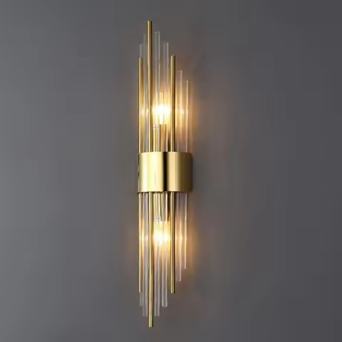 Indoor Home Decor Luxury Sconce Light Iron Base Glass Tube Lampshade Wall Lamps G9 Bulbs Up Down Hot