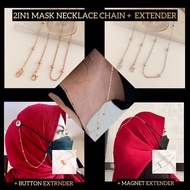 2in1 (Golden/Silver Small Beads) Mask Chain + Mask Extender (+button extender/+magnet extender)