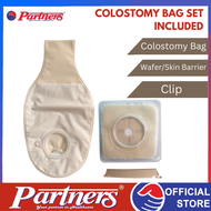 PARTNERS COLOSTOMY BAG 70MM (with clip, base, and bag)