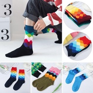 ROSEGOODS Men's Socks Warm Colorful Funny Argyle Filled Optic