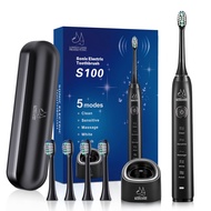 Sonic Electric Toothbrush for Adults, Rechargeable Toothbrush with 4 Replacement Brush Heads & 5 Mod