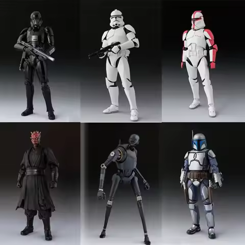 Bandai SHF Star Wars Action Figures Stormtrooper Dark Trooper K-2SO Darth Vader Maul Shock Trooper B