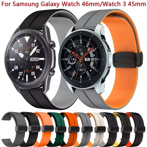 22mm Magnetic Buckle Watch Strap For Samsung Galaxy 46mm SM-R800 Silicone Bracelet For Samsung Watch