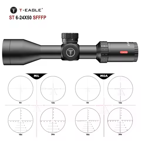 T-EAGLE ST 6-24X50 FFP Tactical Spotting Scope With Illuminate for Hunting MOA/MIL Rifle Scope Airgu