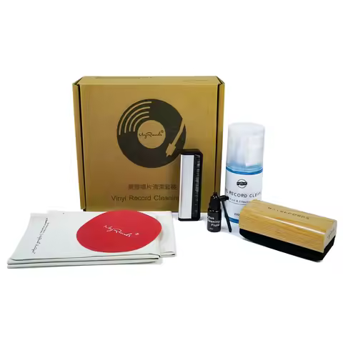 6 in 1 Effective Vinyl Record Brush Cleaner Kit Dust Remover Handle Brush&Liquid Spray For CD/LP Pla