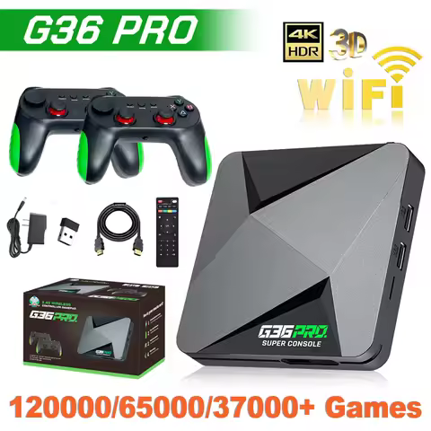 Super G36 Pro Game Console with 256G 120000+ Retro Video Games,Game Box with Wireless Controller,Kid