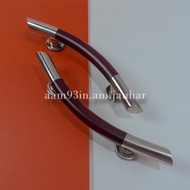 Handle Pintu Rumah Tarikan Gagang Kunci Kupu Tarung Bulat Sabit 33 cm Stainles dof Kayu cwk Lengkung