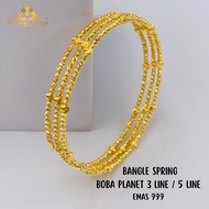 MYDORA Bangle Spring Boba Planet 3 Line / 5 Line | EMAS 999/24k